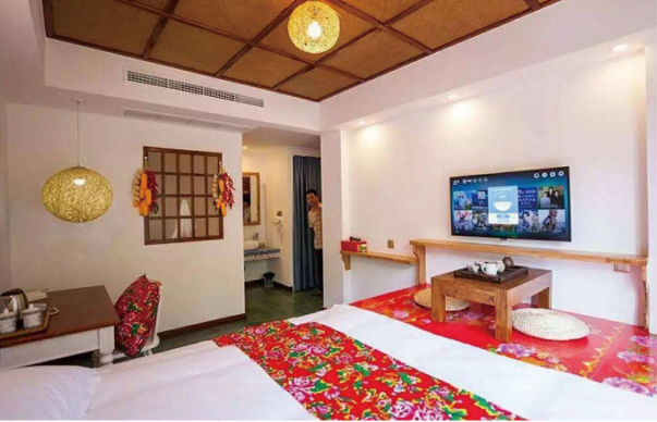 農(nóng)家樂(lè)內(nèi)景。廟爾臺(tái)村供圖